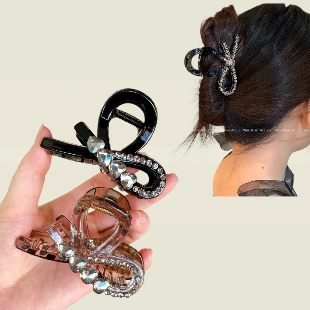 [Peinn] Kẹp tóc nữ càng cua chấm bi kẹp tóc nơ tiểu thư phụ kiện tóc - CA107
