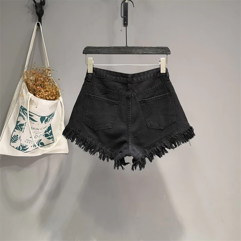 [Peinn] QUẦN SHORT JEANS ĐÙI NỮ LƯNG CAO LAI TUA XÙ 🍭🍭🍭 (QTRUA)