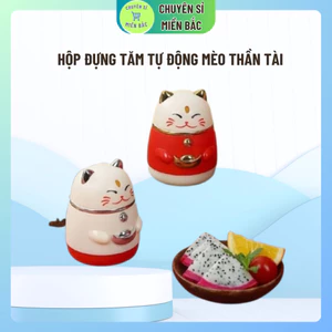 Hộp Đựng Tăm Tự Động Mèo Thần Tài May Mắn Cả Năm ( A Tít )