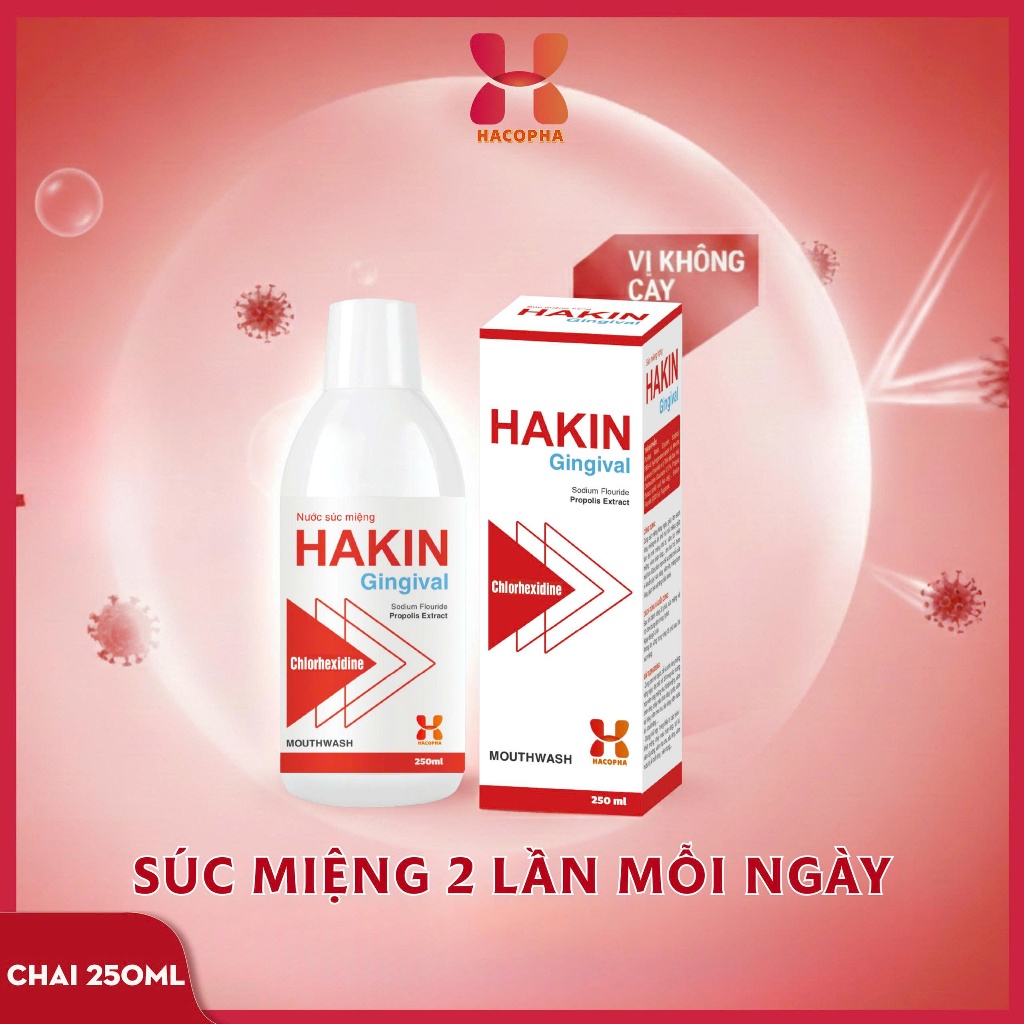 [ COMBO 2 CHAI ] Nước Súc Miệng HAKIN - Làm sạch khoang miệng, răng, nướu ,hơi thở thơm mát