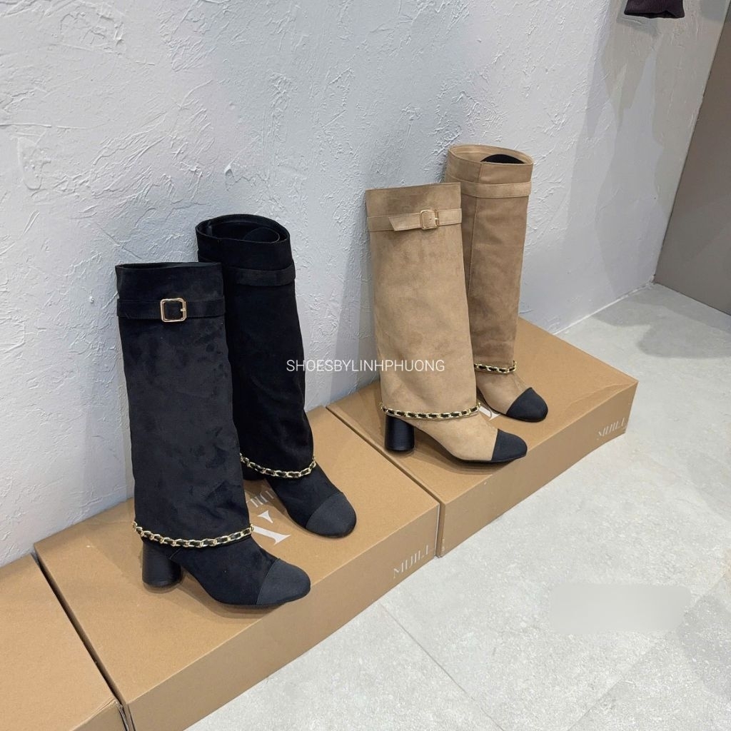 [‼️GIÁ XẢ BỎ MẪU ] Boot DA LỘN khóa viền xích chuẩn brand MIJILI hàng cao cấp fullbox