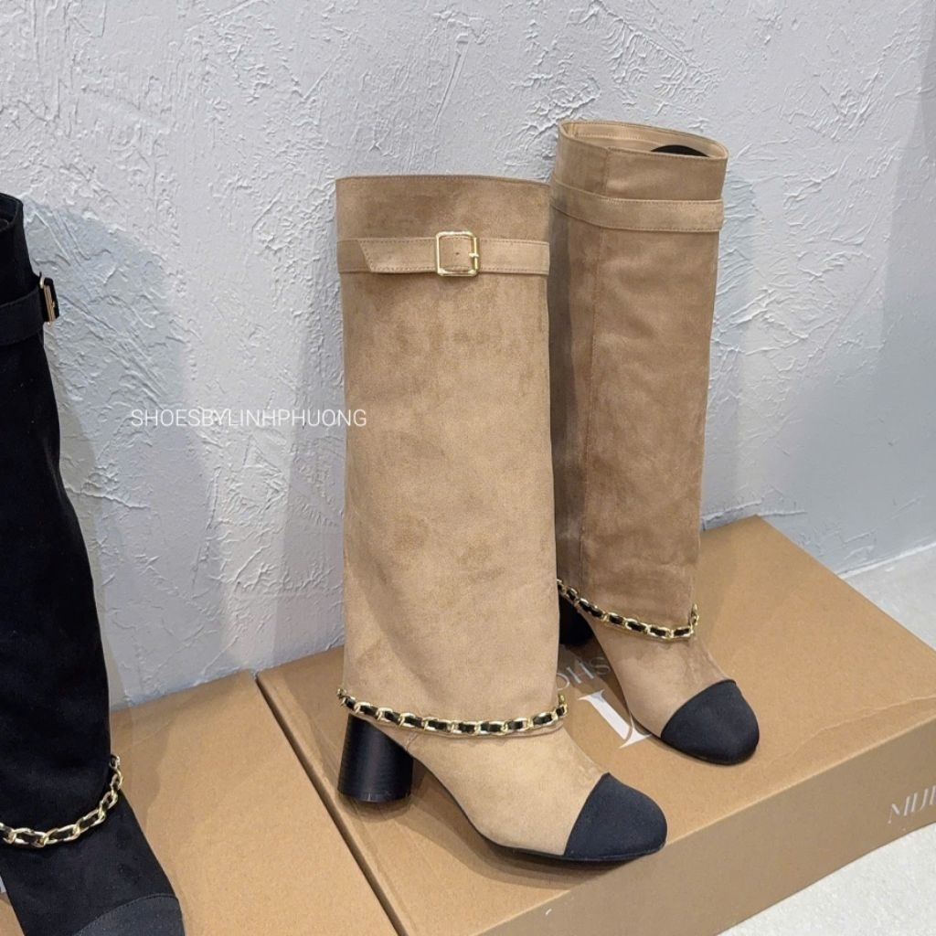 [‼️GIÁ XẢ BỎ MẪU ] Boot DA LỘN khóa viền xích chuẩn brand MIJILI hàng cao cấp fullbox