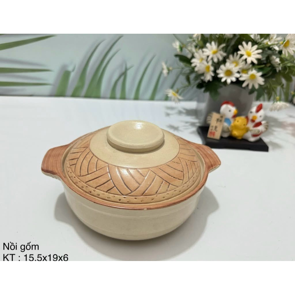 (Ảnh thật) Nồi Gốm Nhật chịu nhiệt tốt hoa văn tinh tế/ Gốm Nhật hàng tuyển
