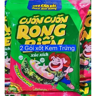 Combo 2-6-10 Gói Xút Xích Cuộn Rong Biển - Heo Cao Bồi, Vị Sốt Trứng Muối & Sốt Cà Chua, Gói 48.5g