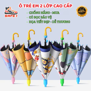 Ô dù cho bé hoạt hình dễ thương chống nắng mưa. Ô trẻ em thiết kế (công chúa, ô tô, khủng long...)