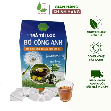 Hộp 40 gói trà túi lọc bồ công anh Bảo Khang, lá bồ công anh, trà thảo mộc tự nhiên