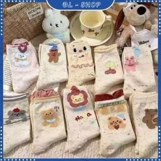 Set 10 Đôi Tất Nữ Họa Tiết Hình Thú Cute Cổ Cao Phối Màu Xinh Xắn, Đáng yêu. Đăng Khoa shop