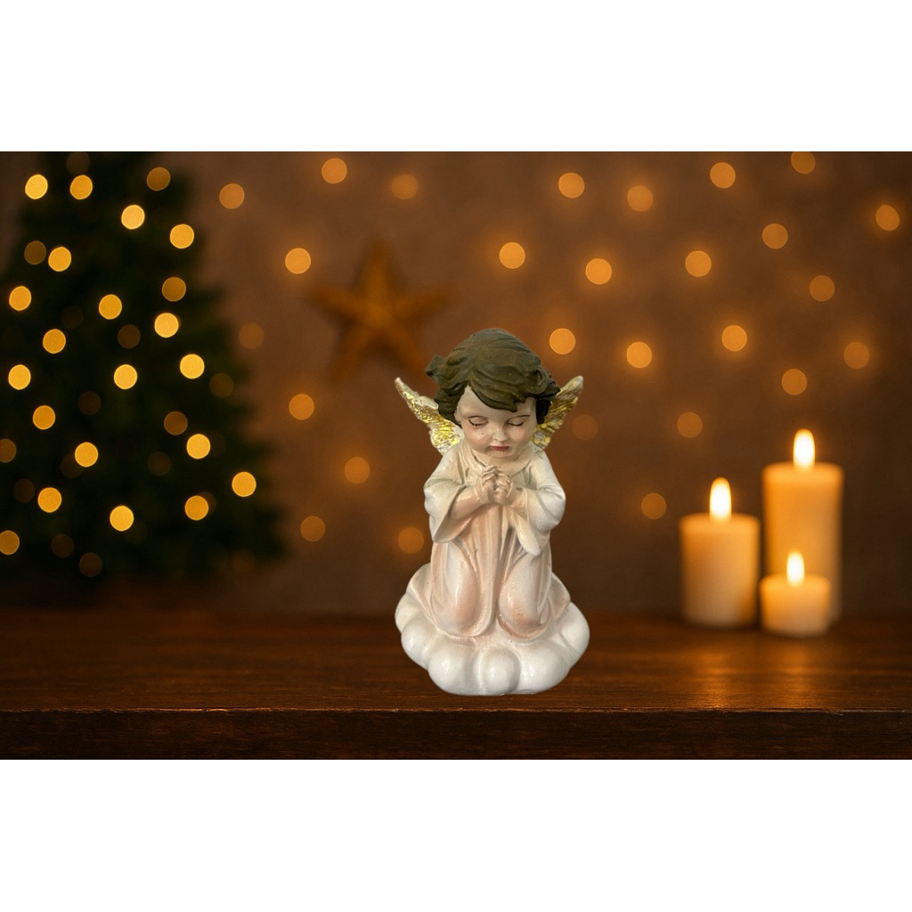 Tượng Thiên Thần Trang Trí Noel Mini – Decor Giáng Sinh Sang Trọng, Để Bàn/Trang Trí Hang Đá.