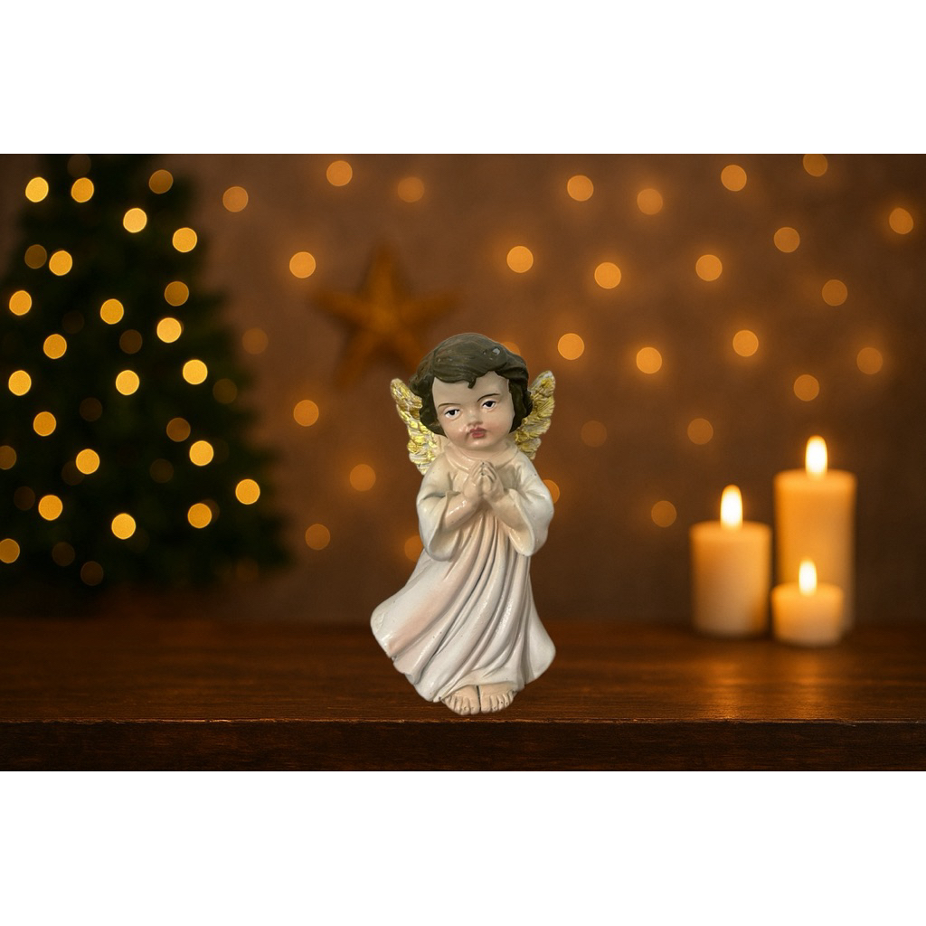 Tượng Thiên Thần Trang Trí Noel Mini – Decor Giáng Sinh Sang Trọng, Để Bàn/Trang Trí Hang Đá.