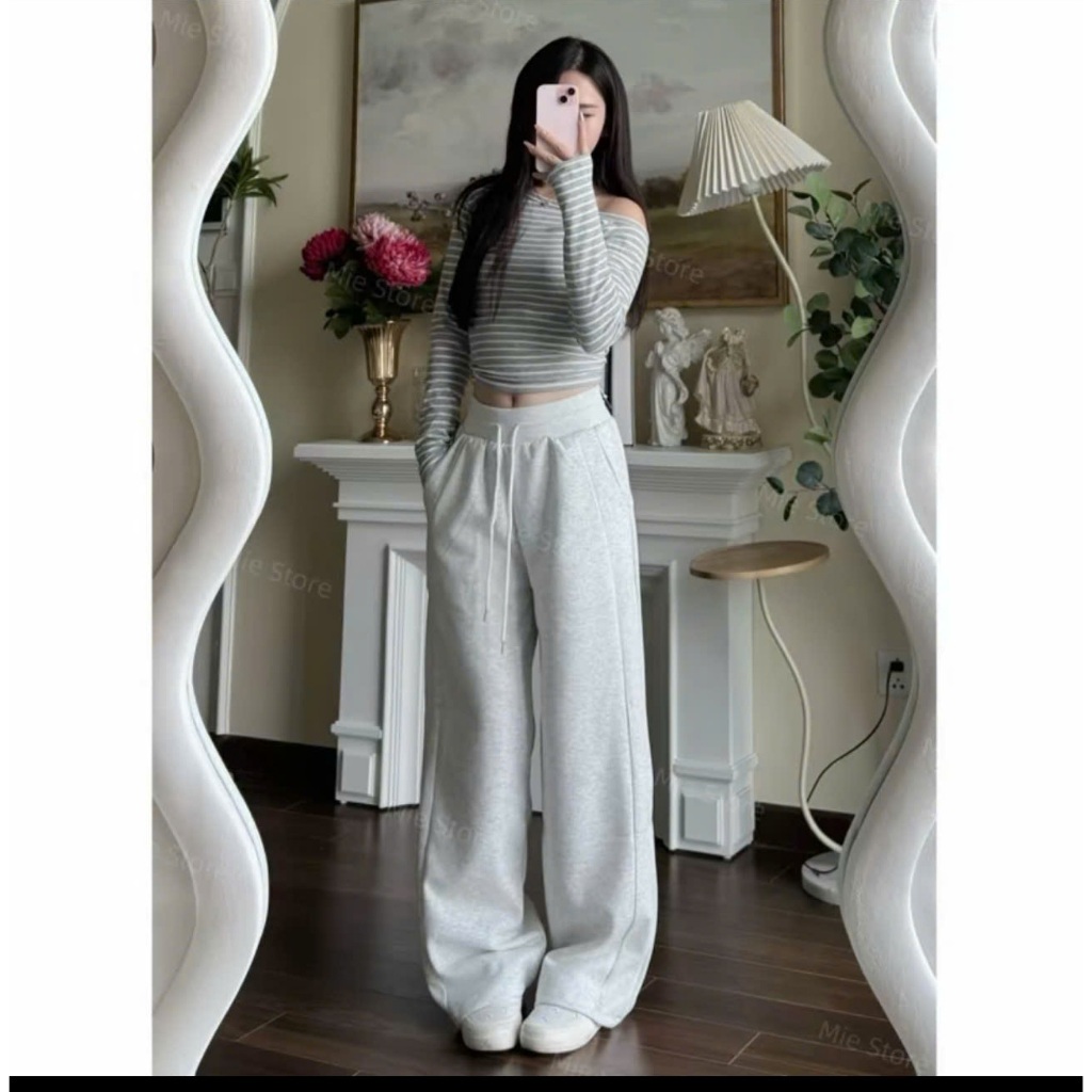 Quần nỉ 2 da thu đông form rộng đẹp chất dày dặn hot trend