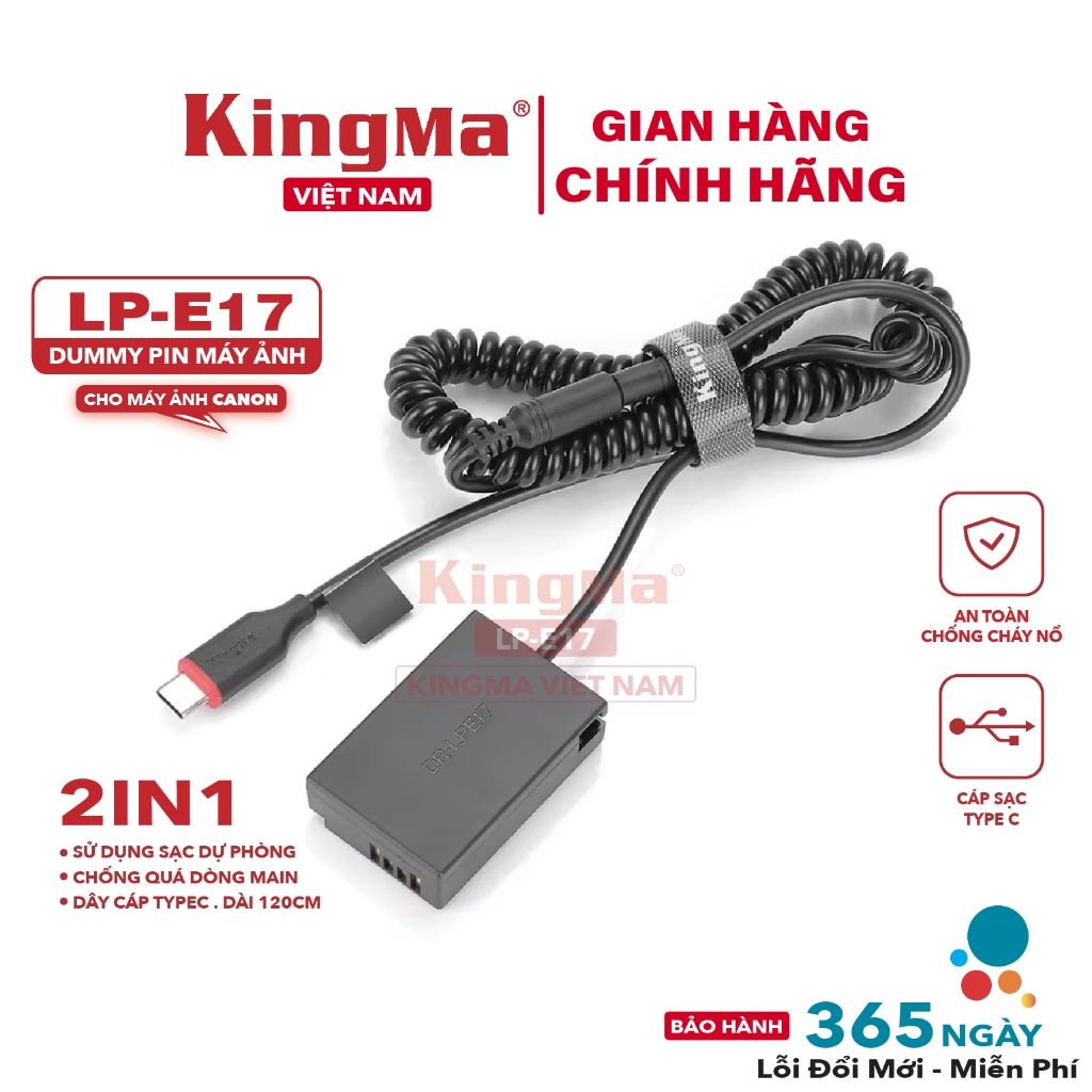 Dummy Pin LP-E17 Chính Hãng KingMa . For CANON LP-E17 ( Bảo Hành 12 ...