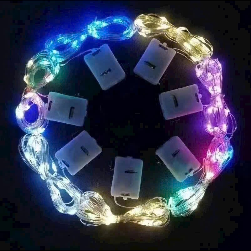 Đèn LED đom đóm trang trí 1m/2m – Dùng pin – Nháy 3 chế độ