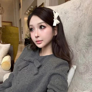 ZuchenbyKao Kẹp nơ trắng chữ D