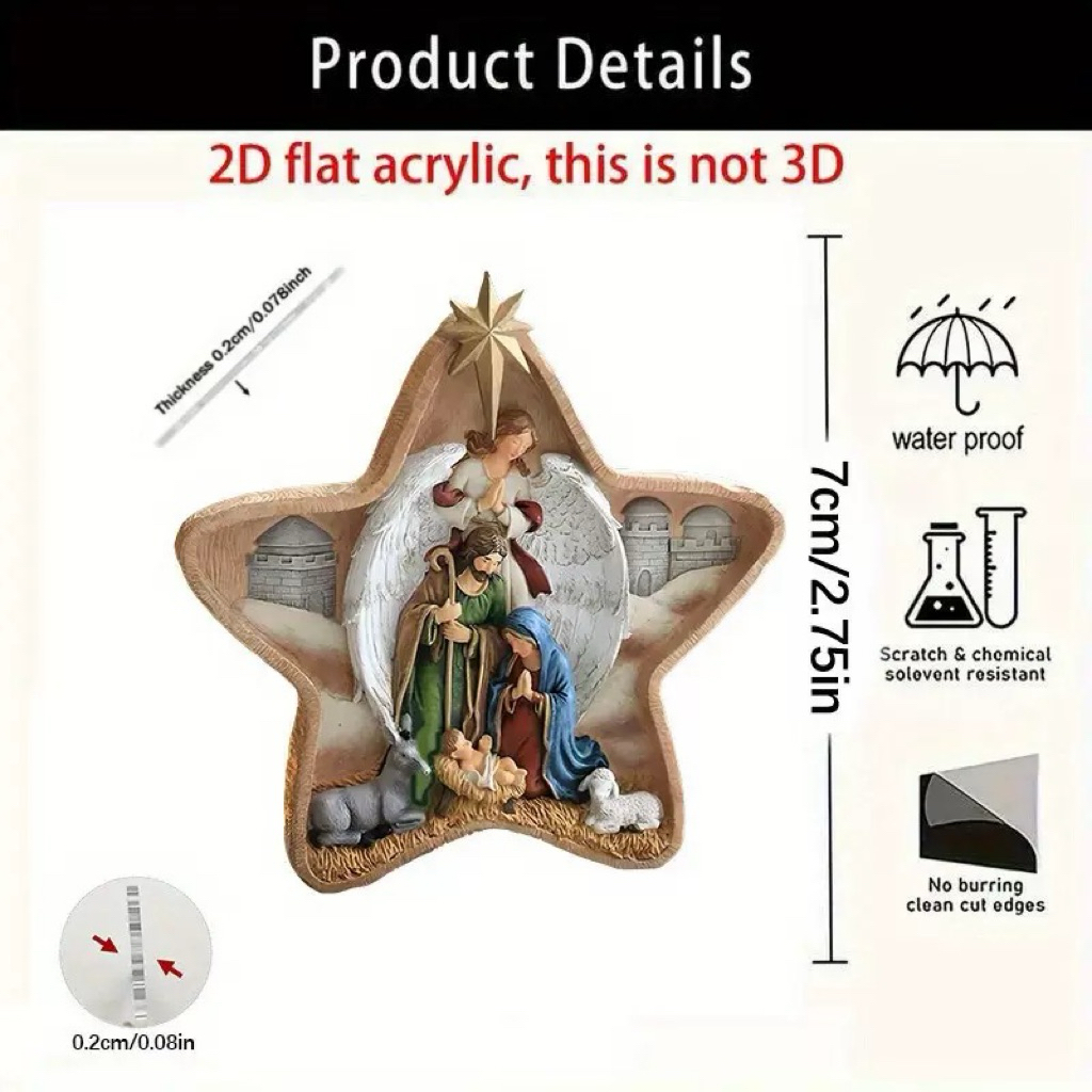 Mô Hình Hang Đá Giáng Sinh Mini – Decor Noel Hình Ngôi Sao