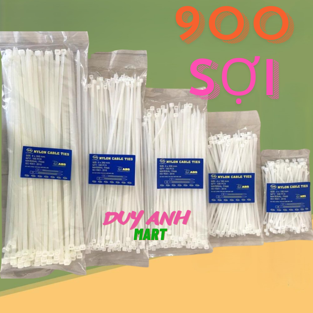 Dây Rút Nhựa [ 900 Sợi ] Dây Thít Nhựa Dẻo Dai, Siêu Chắc, Đủ Size 10 ...