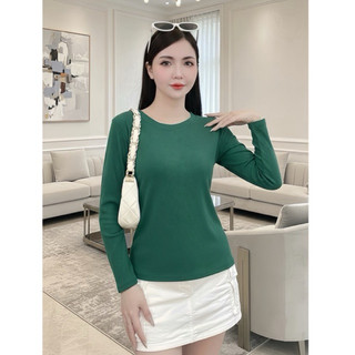 [Combo 3]Áo thun gân tăm Dài tay nữ Cổ Tròn,Form Ôm Co Giãn,chất liệu Cao cấp,thanh lịch,trẻ trung.