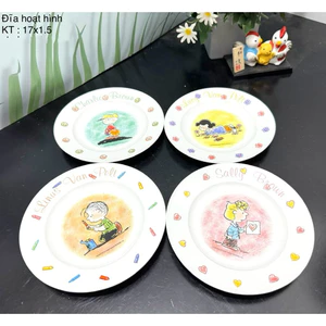 Đĩa hoạt hình Gấu Pooh / Thỏ Peter/Kitty Gốm Nhật hàng tuyển/Gốm Nhật -Âu Mỹ 2hand