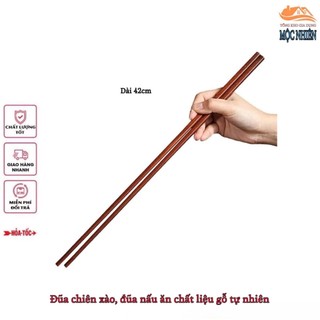 [Đũa gỗ] Đũa chiên xào, đũa nấu ăn chất liệu gỗ tự nhiên, dài 42cm - tiện dụng, siêu bền