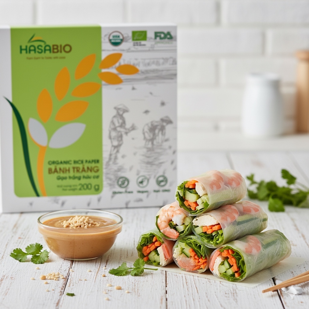 Bánh tráng hữu cơ HaSaBio Organic Rice Paper