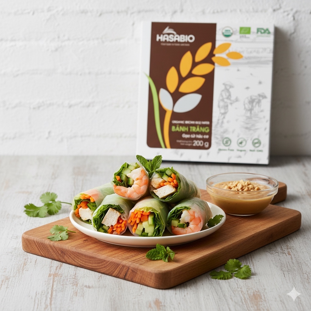 Bánh tráng hữu cơ HaSaBio Organic Rice Paper