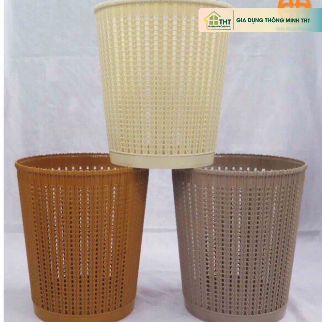 Sọt rác nhựa giả mây mini 2 size cho văn phòng, sinh viên. kích thước ...