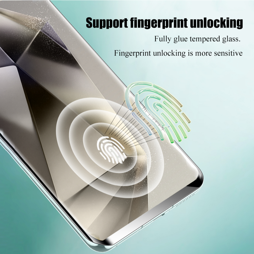 Kính cường lực tự dán nhận vân tay cho Samsung S25Ultra S24Ultra S22 S23 S24 S25 / Plus