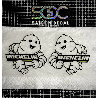 Tem Sticker DTF Michelin Mũm Mĩm Anime, Michelin Baby Chuppy - Kích thước 8cm - 2 Màu Sắc |SGDC - 1 Cặp|