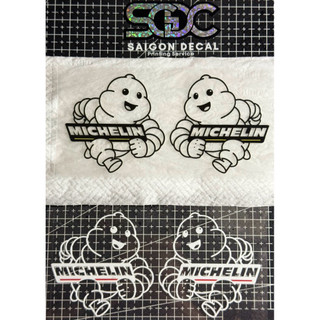 Tem Sticker DTF Michelin Mũm Mĩm Anime, Michelin Baby Chuppy - Kích thước 8cm - 2 Màu Sắc |SGDC - 1 Cặp|