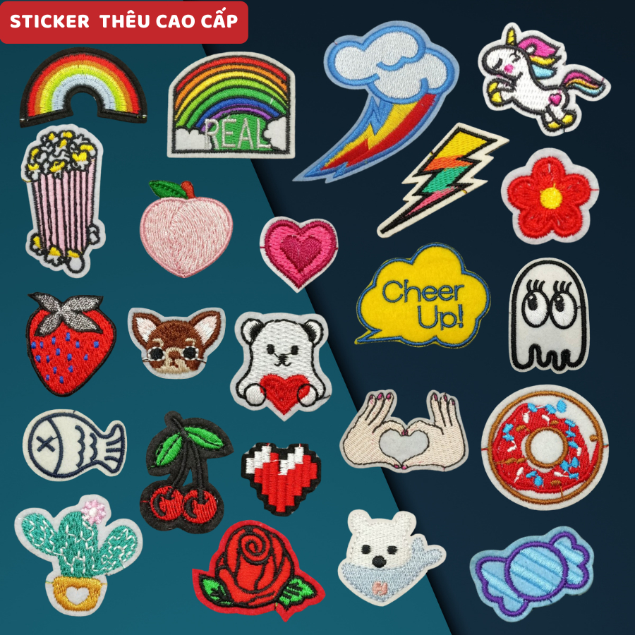 Sticker ủi quần áo CÓ SẴN KEO ỦI,phụ kiện trang trí quần áo,path ủi ...