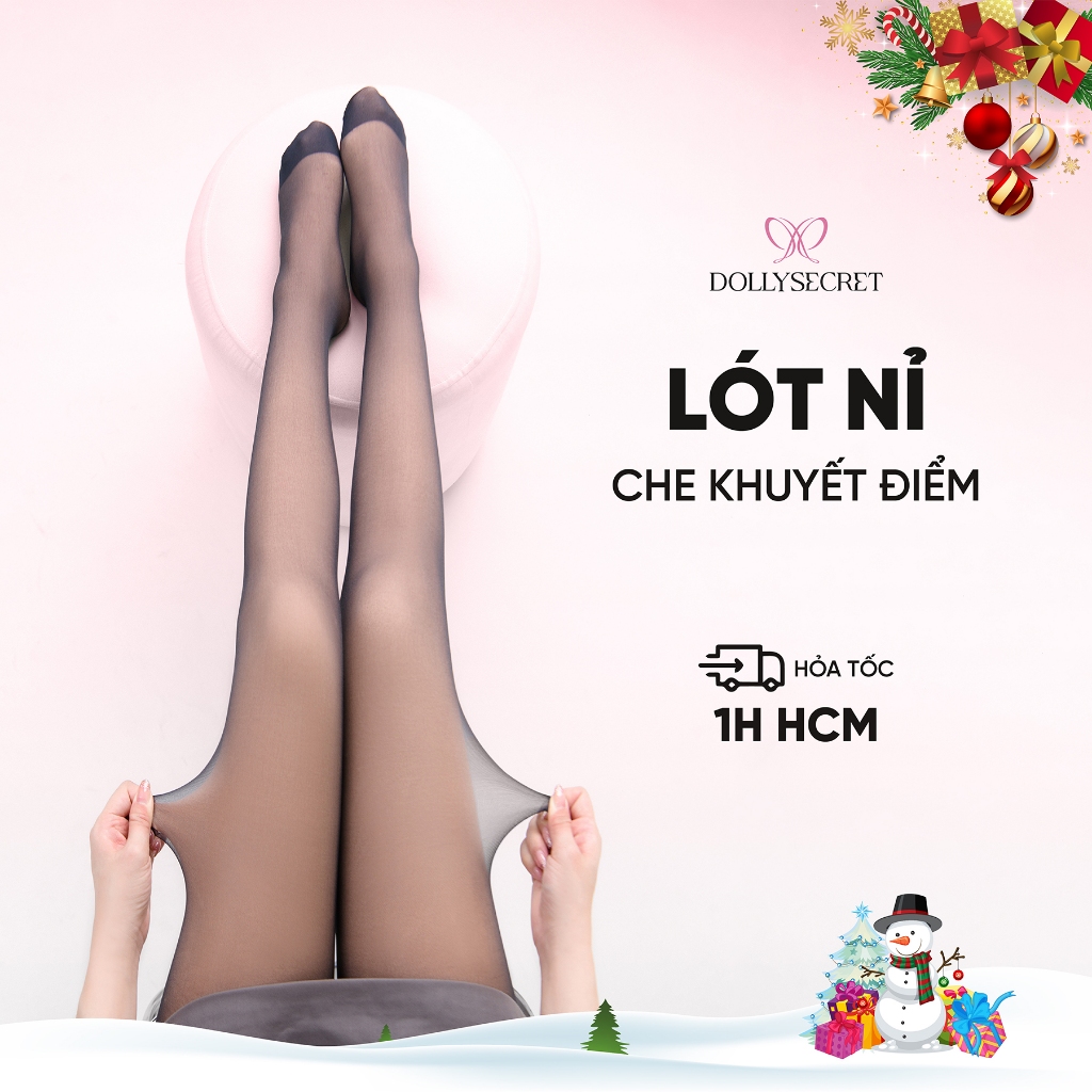 Quần Tất 3D Che Khuyết Điểm 2 Lớp Mùa Đông DOLLY SECRET T40 Siêu Dai Quần Tất 2 Lớp Giữ Ấm  Thon Gọn Thật Chân