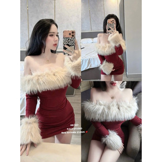 Váy lông trễ vai siêu đỉnh 💯💝đi CHƠI, đi LÀM ,đi du lịch sang chảnh, xinh XINH đẹp