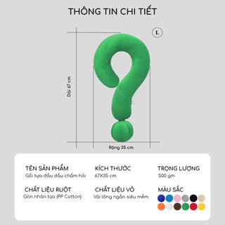 Gối Tựa Đầu, Tựa Cổ Dấu "?" Basic Hồng Dùng Cho Thư Giãn, Decor, Quà Tặng, Du Lịch 2u.lifestyle