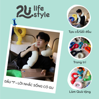 Gối Tựa Đầu, Tựa Cổ Dấu "?" Basic Hồng Dùng Cho Thư Giãn, Decor, Quà Tặng, Du Lịch 2u.lifestyle