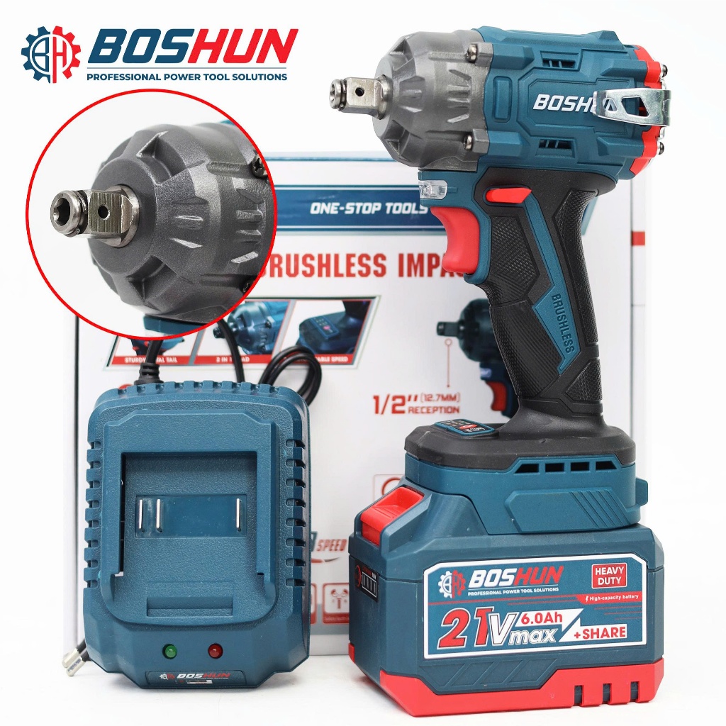 [Chính Hãng -Không Chổi Than] Máy Bắn Bulong Boshun BS-IW400N Siêu Khỏe, Lõi Đồng 100%