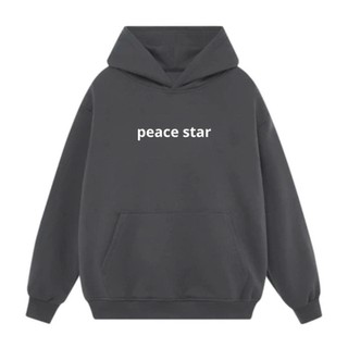 Áo Khoác Nỉ Chống Nắng Họa Tiết Chữ PEACE STAR Dây Kéo Zip Nam Nữ Form Rộng Đẹp Ba Màu Kem Rêu Đen