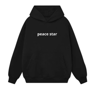 Áo Khoác Nỉ Chống Nắng Họa Tiết Chữ PEACE STAR Dây Kéo Zip Nam Nữ Form Rộng Đẹp Ba Màu Kem Rêu Đen