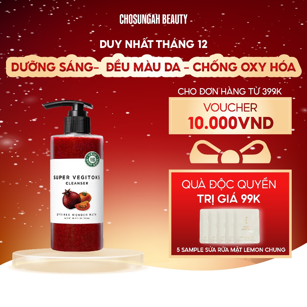 Sữa rửa mặt làm đều màu da Chosungah Wonder Bath Super Vegitoks Red Cleanser 300ml