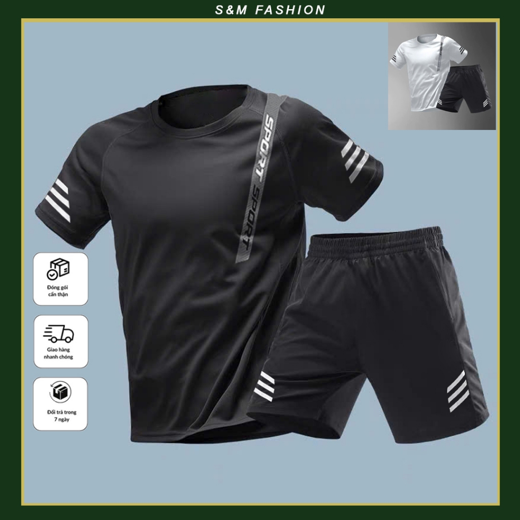 Bộ Đồ, Set Quần Áo Thể Thao Nam Nữ 30-120kg S&M Fashion, Sport Tập Thể Dục Chạy Bộ Tập Gym, Không Xù Vải, Co Dãn 4 Chiều
