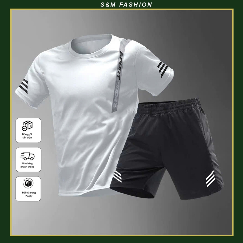 Bộ Đồ, Set Quần Áo Thể Thao Nam Nữ 30-120kg S&M Fashion, Sport Tập Thể Dục Chạy Bộ Tập Gym, Không Xù Vải, Co Dãn 4 Chiều