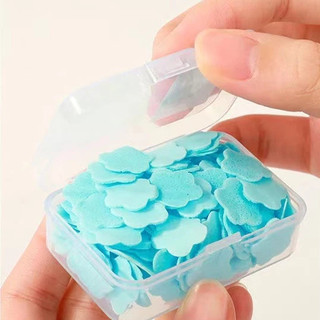 Hộp 100 Miếng Xà Phòng Giấy Rửa Tay Hương Hoa, Thiết Kế Nhỏ Gọn Mang Đi Dễ Dàng