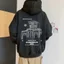 Áo Hoodie Nỉ bông Thu Đông TRƠN Phối Nón To In Chữ DOMINION màu Xám/Đen K