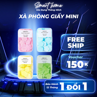 Hộp 100 Miếng Xà Phòng Giấy Rửa Tay Hương Hoa, Thiết Kế Nhỏ Gọn Mang Đi Dễ Dàng