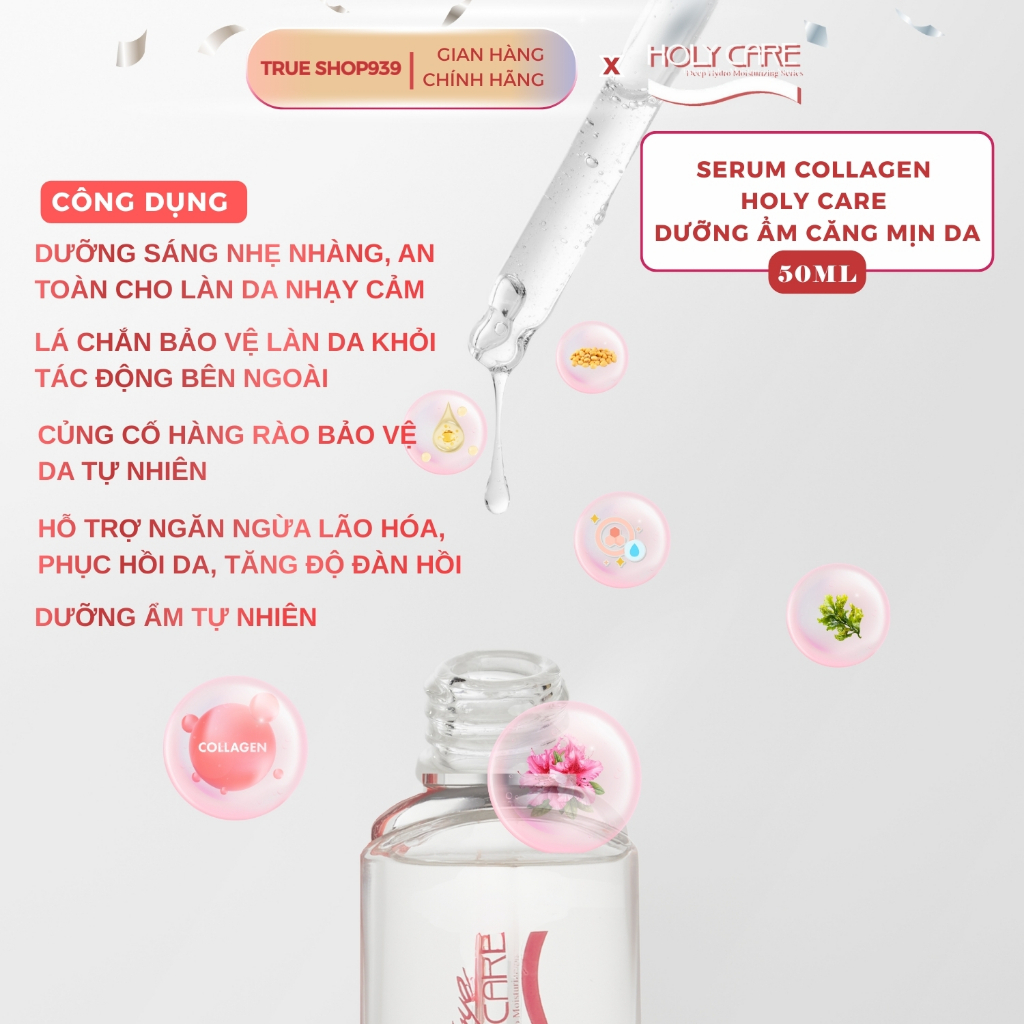 Tinh chất Serum Collagen dưỡng trắng da HOLY CARE mờ nám chống lão hóa 50ML