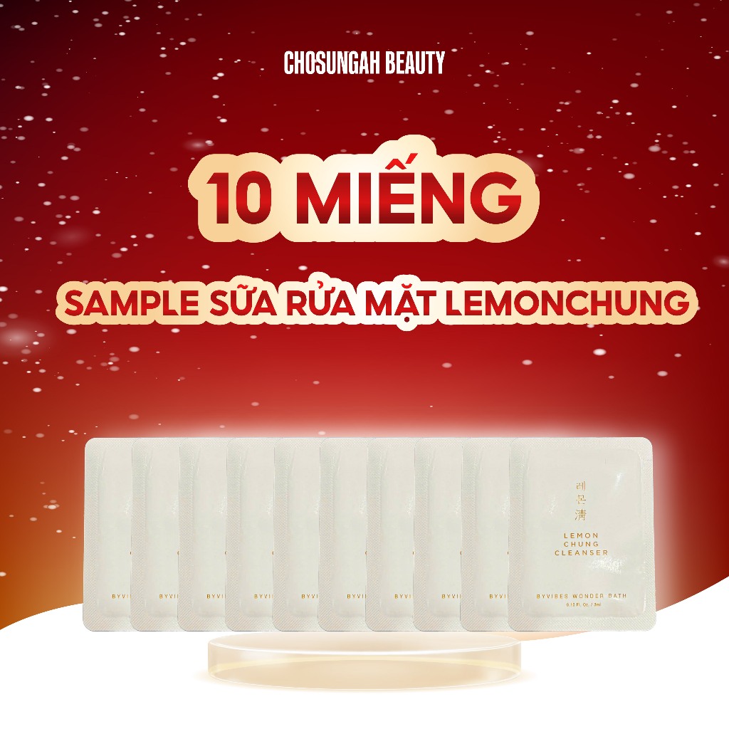 Hộp 10 miếng gel rửa mặt chanh đường đen Chosungah Wonder Bath Lemon Chung Gel Cleanser
