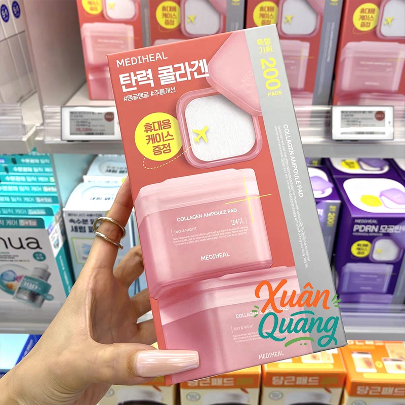 Hộp 100 miếng toner pad Mediheal Làm Dịu, MEDIHEAL Toner Pad Cân bằng/Săn chắc/ Cấp Ẩm/ Sáng Da/Tẩy Tế Bào