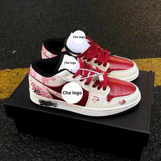 Giày thể thao rồng đỏ trắng - Sneaker unisex da mềm hoạ tiết đế mềm bám tốt hud hợp đi chơi, đi học