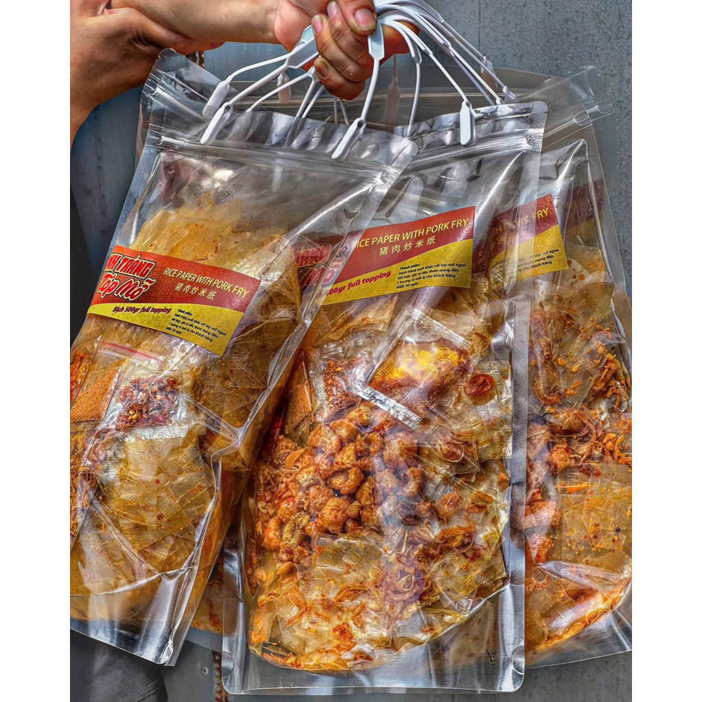 Bánh tráng tóp mỡ big size 500gr siêu ngon Ăn Vặt Su Xoắn
