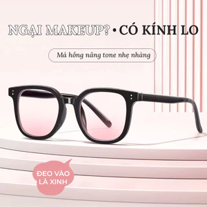 Kính má hồng thời trang nữ nam siêu xinh cá tính mắt kính không độ chống tia UV và ánh sáng xanh đẹp giá rẻ HANASO 091