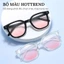 Mắt kính má hồng nữ nam giả cận râm mát thời trang phong cách Ulzzang Hottrend chống tia UV bảo vệ mắt 091