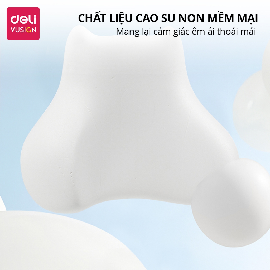 Gối tựa đầu và gối tựa lưng ô tô cao su non Deli đàn hồi chống mỏi cổ, giảm đau vai gáy, dễ dàng vệ sinh